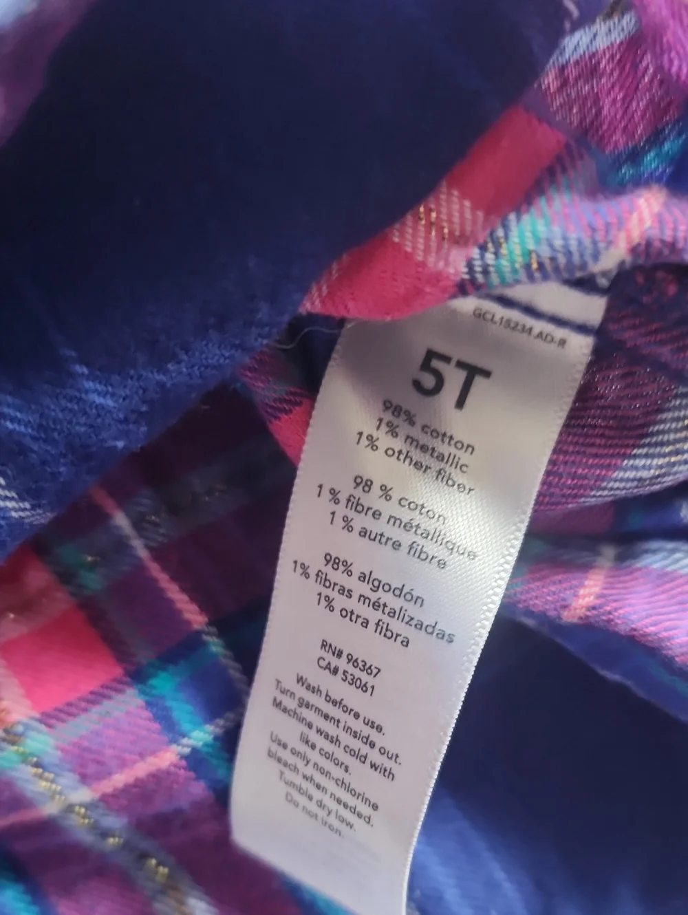 5T Carter's Girls' Plaid Long-Sleeve Flannel Tops - Pink & Blue